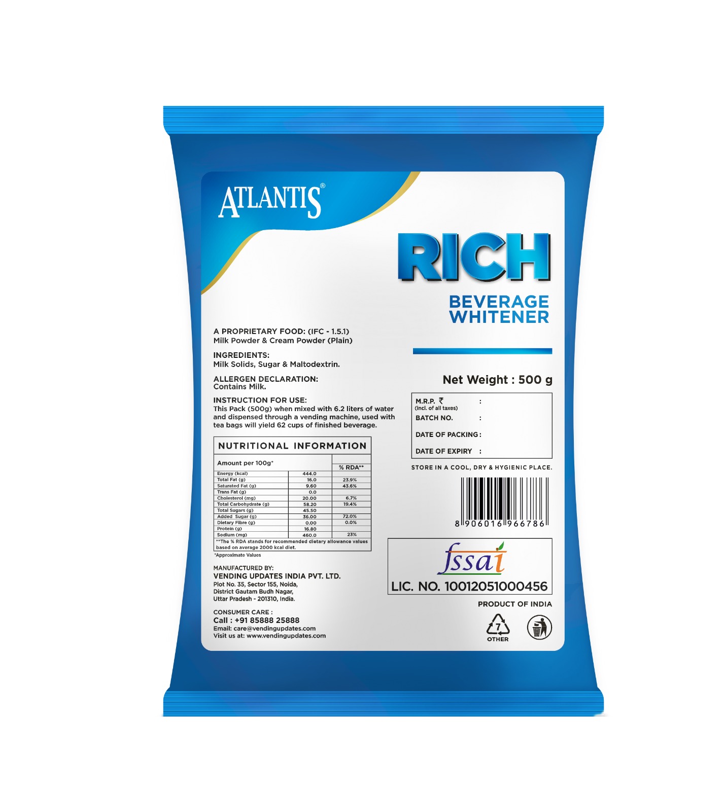 Atlantic Rich Beverage Whitener Premix Powder